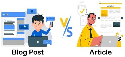 What is the comparison between a blog and publishing hub articles?